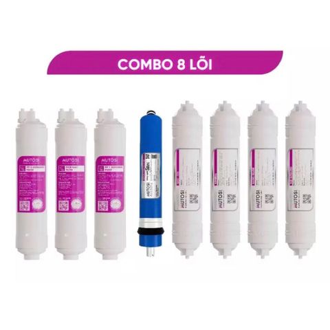Bộ 8 Lõi Lọc Nước Đúc Nối Nhanh MUTOSI Chính Hãng - Thay Thế MP-350-BKQ, Bảo Vệ Màng Lọc, Nước Sạch An Toàn