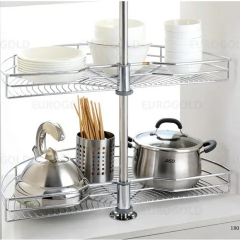 Mâm Xoay Inox 2 Tầng Eurogold 180º TR180C - Đồ Gia Dụng Nhà Bếp Chất Lượng Cao, Thiết Kế Thông Minh