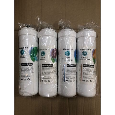 Bộ 4 Lõi Lọc Nước MISSUCHEN 1234 Chính Hãng - Lọc Được Vi Khuẩn, Kim Loại Nặng và Tạp Chất Cho Nguồn Nước Sạch Ẩm Thực An Toàn