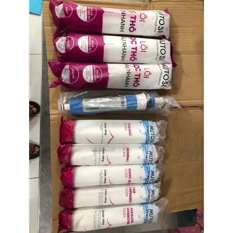 Bộ 9 Lõi Lọc Nước MUTOSI Chính Hãng - Lõi RO, Nano, Khoáng, Hồng Ngoại, Alkaline Hydrogen Cho Máy Lọc Nước MP-192, MP-390U, MQ9-SG