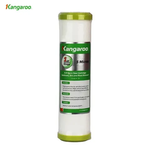 Lõi Lọc Nước Số 1 Kangaroo - Sợi PP 5 Micron Chính Hãng - Loại Bỏ Bùn Đất, Tạp Chất Thô, Kim Loại Nặng