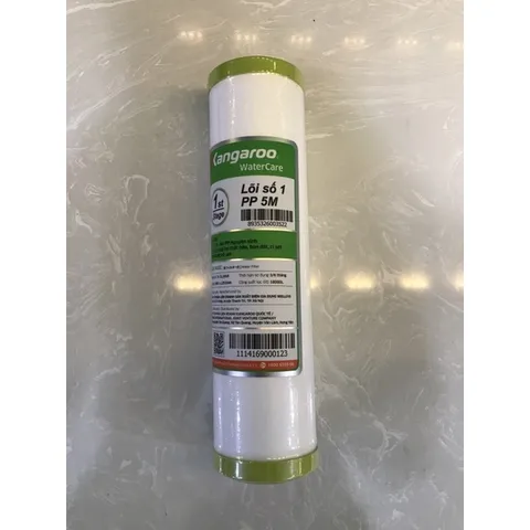 Lõi Lọc Nước Số 1 Kangaroo - Sợi PP 5 Micron Chính Hãng - Loại Bỏ Bùn Đất, Tạp Chất Thô, Kim Loại Nặng