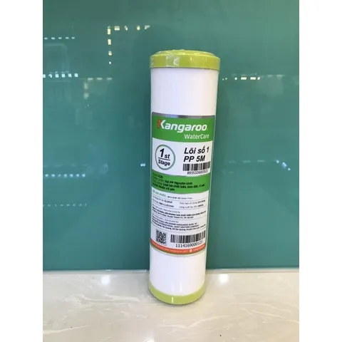 Lõi Lọc Nước Số 1 Kangaroo - Sợi PP 5 Micron Chính Hãng - Loại Bỏ Bùn Đất, Tạp Chất Thô, Kim Loại Nặng