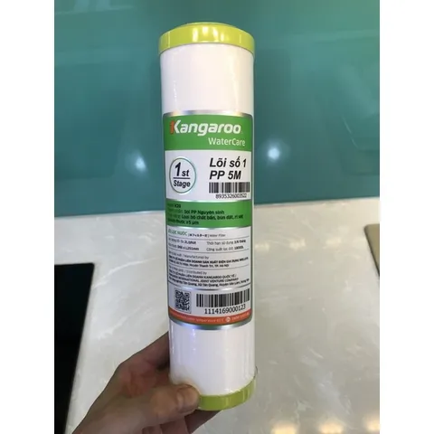 Lõi Lọc Nước Số 1 Kangaroo - Sợi PP 5 Micron Chính Hãng - Loại Bỏ Bùn Đất, Tạp Chất Thô, Kim Loại Nặng