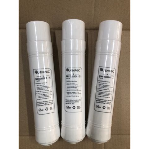 Bộ 3 Lõi Lọc Đúc 123 JENPEC - Thay Thế Cho Máy Lọc Jenpec Model A5000 - Hàng Chính Hãng, Tinh Khiết Nước Sạch