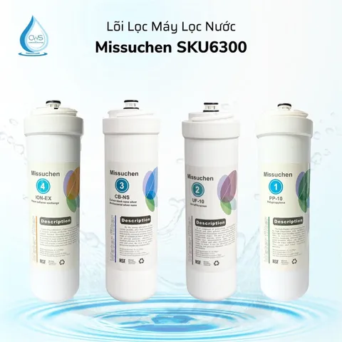 Lõi Lọc Nước 1,2,3,4 MISSUCHEN Chính Hãng - Thay Thế Máy Lọc Nước SKU6300 - Công Nghệ Lọc Hiện Đại An Toàn Cho Gia Đình