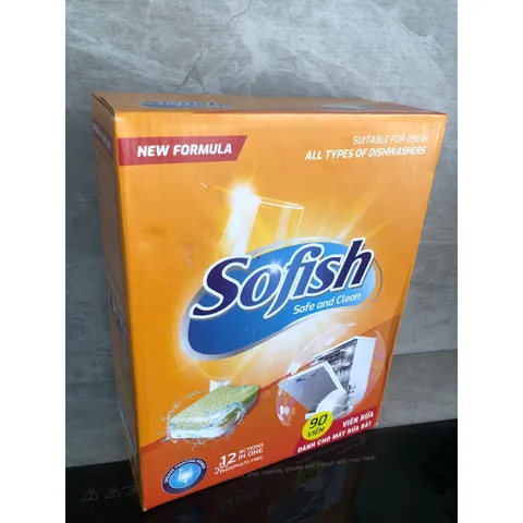 Viên Rửa Bát SOFISH 90 Viên - Muối Rửa Bát 1,6Kg & Nước Làm Bóng 500ML - Dùng Cho Máy Rửa Chén, Hiệu Quả Tối Ưu, Hàng Chính Hãng