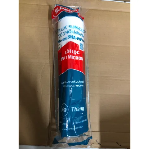 Lõi Đúc Số 3 SUNHOUSE - Lõi PP1 Micron Chính Hãng, Lõi Lọc Thô Thay Thế Cho Máy Lọc Nước SHA76214CK, SHA76215CK, SHA8849K