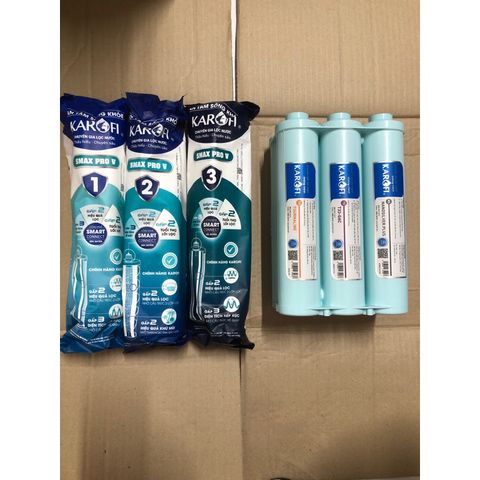 Bộ Lõi Lọc Nước RO Karofi 6.2 + Lõi 123 Smax Pro V Chính Hãng - Hiệu Suất Cao, Thay Thế Dễ Dàng, Tối Ưu Hóa Sức Khỏe Nước Uống