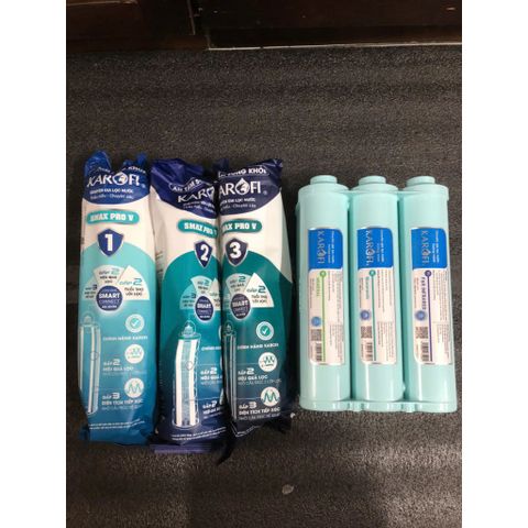 Bộ Lõi Lọc Nước KAROFI 123 Smax Pro V - Màng RO Chính Hãng USA - Cụm Lõi 6.0 Tích Hợp Khoáng Chất Thông Minh