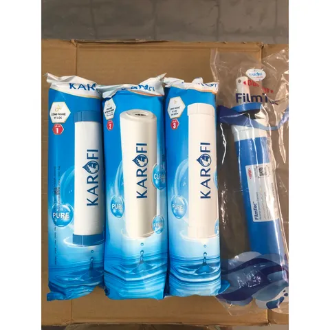Bộ 4 Lõi Lọc Nước KAROFI Chính Hãng - Smax Duo và Màng RO Dupont Mỹ - Thay Thế Cho Karofi, Kangaroo, Aqua