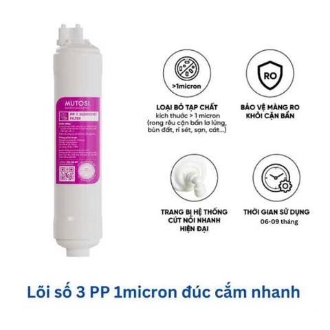 Lõi Lọc Số 3 MUTOSI PP 1 SEDMENT Filter Chính Hãng - Thay Thế Dùng Cho Máy MP-370U, MP-1101, MP-192, MP-390U, MP-350-BKQ