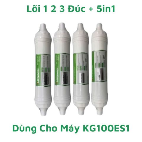 Bộ 4 Lõi Lọc Nước KANGAROO Chính Hãng - Thay Thế Cho Máy Lọc KG100ES1 - Lõi 123 & 5IN1, An Toàn Cho Sức Khỏe