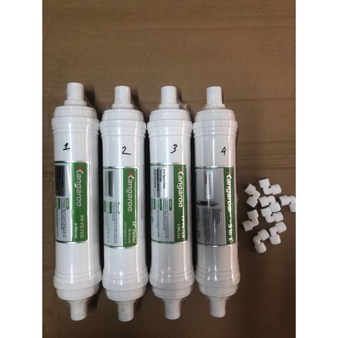 Bộ 4 Lõi Lọc Nước KANGAROO Chính Hãng - Thay Thế Cho Máy Lọc KG100ES1 - Lõi 123 & 5IN1, An Toàn Cho Sức Khỏe