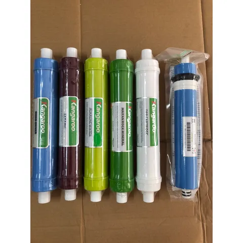 Bộ 6 Lõi Lọc KANGAROO 456789 Chính Hãng - Lõi Màng Lọc RO, Nano Silver, Ceramic, Alkaline, Maifan, ORP - Dùng cho Máy Lọc Nước RO