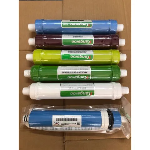 Bộ 6 Lõi Lọc KANGAROO 456789 Chính Hãng - Lõi Màng Lọc RO, Nano Silver, Ceramic, Alkaline, Maifan, ORP - Dùng cho Máy Lọc Nước RO