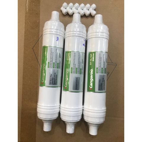 Bộ 3 Lõi Lọc Nước Chính Hãng KANGAROO 123 - Lõi PP 5 Micron, GAC Than Hoạt Tính, PP 1 Micron - Thay Thế Cho Máy Lọc Nước