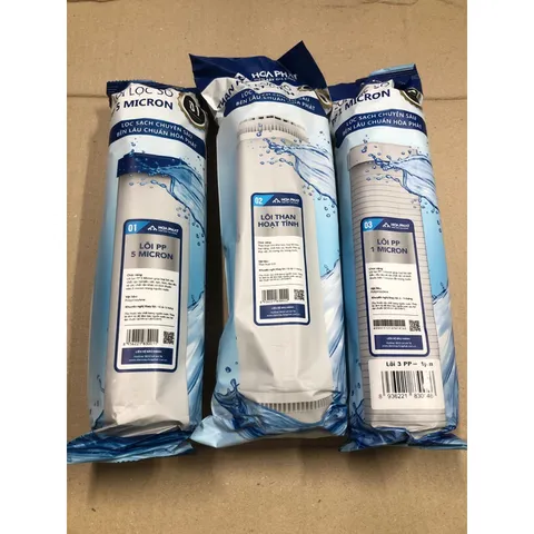 Bộ 3 Lõi Lọc Nước RO Hòa Phát 123 - Lõi Lọc Thô 10 Inch, An Toàn và Hiệu Quả - Hàng Chính Hãng Việt Nam