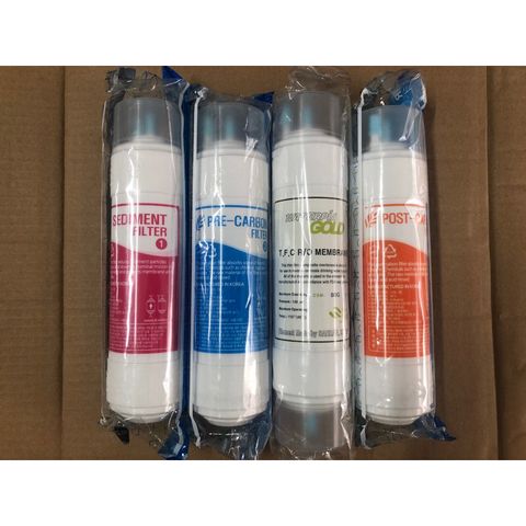 Bộ 4 Lõi Lọc Nước RO Hàn Quốc 8inch - Thay Thế Máy Lọc RO Newlife, Ryo - Lõi Sediment, Pre Carbon, RO Membrane, Post Carbon