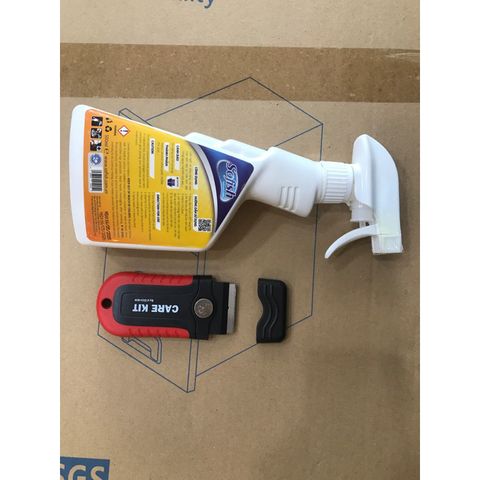 Combo Vệ Sinh Bếp Từ - Dao Vệ Sinh Care Kit & Chai Xịt Tẩy Mặt Kính Sofish Ceramic 500ML - Duy Trì Sạch Đẹp Bếp Nhà Bạn