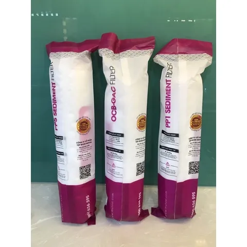 Bộ 3 Lõi Lọc Nước 123 MUTOSI Đúc Liền Chính Hãng - Bảo Vệ Màng RO & Loại Bỏ Tạp Chất, Clo, Mùi Vị Lạ Trong Nước