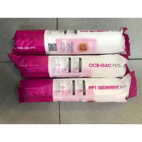Bộ 3 Lõi Lọc Nước 123 MUTOSI Đúc Liền Chính Hãng - Bảo Vệ Màng RO & Loại Bỏ Tạp Chất, Clo, Mùi Vị Lạ Trong Nước