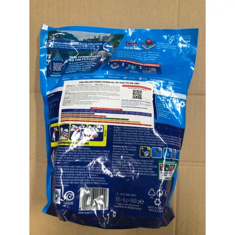 VIÊN RỬA BÁT FINISH POWER ALL IN 1 HƯƠNG SODA - TÚI 100 VIÊN - HÀNG CHÍNH HÃNG