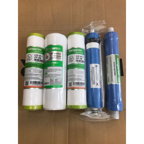 Combo 5 Lõi Lọc Nước 12345 KANGAROO Chính Hãng - Thay Thế Máy Lọc Nước RO, Đảm Bảo Nguồn Nước Sạch, An Toàn