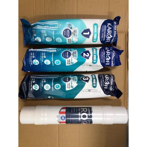 Bộ 4 Lõi Lọc Nước KAROFI Hàng Chính Hãng 123 Smax Pro V và Màng RO Mỹ - Thay Thế Dễ Dàng, Lọc Tinh Khiết, An Toàn Cho Sức Khỏe