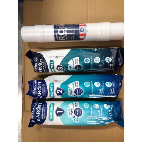 Bộ 4 Lõi Lọc Nước KAROFI Hàng Chính Hãng 123 Smax Pro V và Màng RO Mỹ - Thay Thế Dễ Dàng, Lọc Tinh Khiết, An Toàn Cho Sức Khỏe