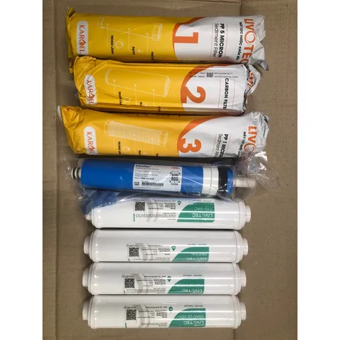 Bộ 8 Lõi Lọc Nước LIVOTEC Karofi - Thay Thế Cho Máy Lọc RO, Loại Bỏ Tạp Chất, Nước Sạch Tinh Khiết, Hàng Chính Hãng