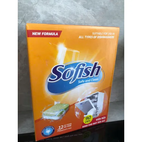 Viên Rửa Bát Sofish Chính Hãng - Hiệu Quả Làm Sạch Nhanh, Không Mùi, Tương Thích Với Máy Rửa Chén Bosch, Teka, Hafele, Malloca, Candy