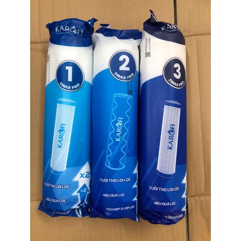 Bộ 3 Lõi Lọc Thô KAROFI SMAX PRO 123 - Công Nghệ Lọc Hiệu Quả Cao, Tiết Kiệm Chi Phí, Bảo Vệ Sức Khỏe Gia Đình
