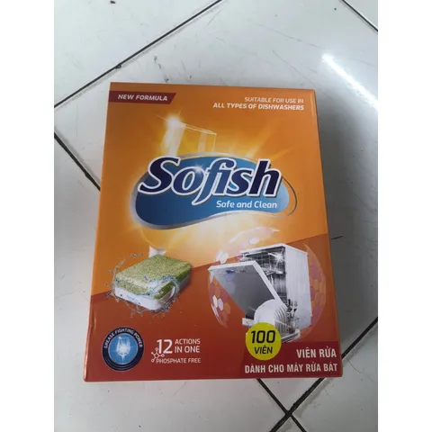 Viên Rửa Bát Sofish Hộp 100 Viên - Sạch Chuyên Dụng Cho Máy Rửa Chén, Hiệu Quả Nhanh Chóng, Không Mùi, An Toàn Khi Sử Dụng