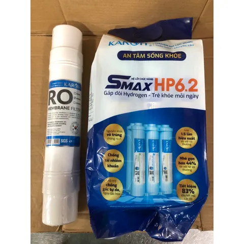 Bộ Sản Phẩm KAROFI - Màng Lọc RO Hàn Quốc + Hệ Lõi Lọc Smax 6.2 - Khử Độc Tố Nước Hiệu Quả Và An Toàn