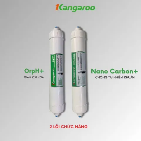 Combo 2 Lõi Lọc KANGAROO OrpH+ và Nano Carbon+ cho Máy Lọc Nước KG100ES, KG100EO - Hàng Chính Hãng, Tăng Cường Sức Khỏe Nước Uống