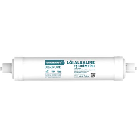 Lõi Tạo Kiềm Alkaline SUNHOUSE Chính Hãng - Nâng Độ pH Nước, Tốt Cho Sức Khỏe, Bổ Sung Điện Giải