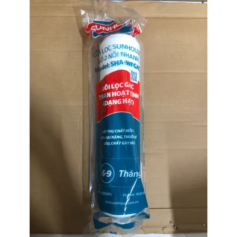 Lõi Đúc Số 2 SUNHOUSE G.A.C - Than Hoạt Tính Thay Thế Máy Lọc Nước, Chính Hãng, Hấp Thụ Tạp Chất, Khử Mùi 6-9 Tháng