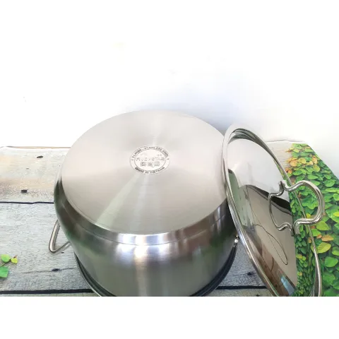 Nồi Luộc Gà Fivestar 30 cm - Inox 430 Không Gỉ, Thiết Kế 3 Đáy Tiết Kiệm Năng Lượng, An Toàn Vệ Sinh Cho Mọi Loại Bếp