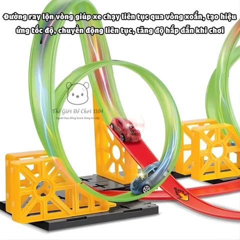 Bộ Đồ Chơi Đường Ray Ô Tô Khủng Long Vòng Xoắn 32 PCS - Kèm 4 Xe Hợp Kim, Phát Triển Tư Duy Cho Bé Yêu Thích Khám Phá Thế Giới Khủng Long