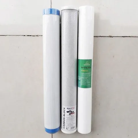 Lõi Lọc Nước RO 20 Inch - Bộ Ba Lõi 1, 2, 3 Thay Thế cho Máy Lọc 30L, 50L, 70L - Tiêu Chuẩn Lọc 5 Micron, Than Hoạt Tính Cao Cấp
