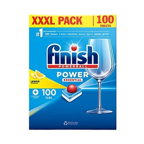 Viên rửa bát FINISH Power Essential Hương Chanh 100 Viên - Sạch mạnh mẽ cho máy rửa chén Bosch, Electrolux - Hàng chính hãng Châu Âu