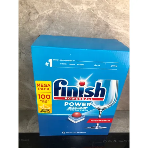 Viên rửa bát FINISH Power Essential Hương Chanh 100 Viên - Sạch mạnh mẽ cho máy rửa chén Bosch, Electrolux - Hàng chính hãng Châu Âu