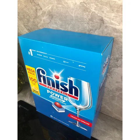 Viên rửa bát FINISH Power Essential Hương Chanh 100 Viên - Sạch mạnh mẽ cho máy rửa chén Bosch, Electrolux - Hàng chính hãng Châu Âu