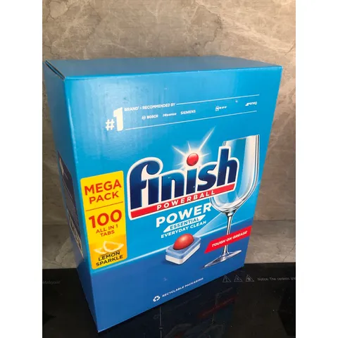 Viên rửa bát FINISH Power Essential Hương Chanh 100 Viên - Sạch mạnh mẽ cho máy rửa chén Bosch, Electrolux - Hàng chính hãng Châu Âu