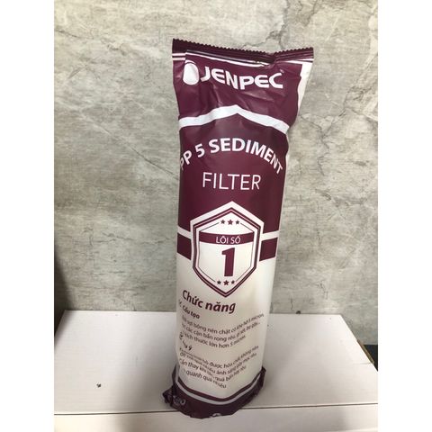 Lõi Lọc Nước Số 1 JENPEC - PP5 Micron Chính Hãng, Loại Bỏ Bùn Đất và Rỉ Sét - Dụng Cụ Lọc Nước RO Gia Đình