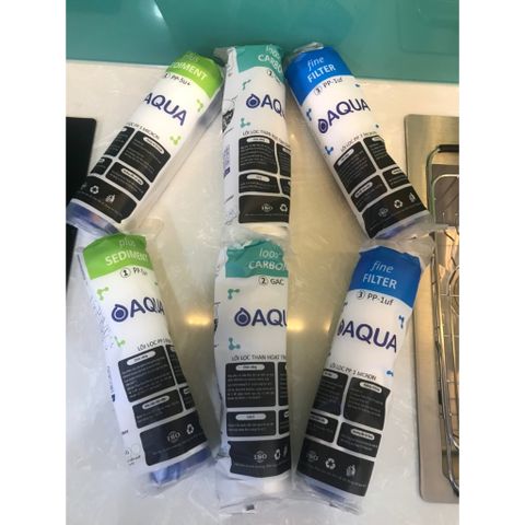 Combo 2 Bộ Lõi Lọc 123 Aqua - Thay Thế Lõi RO Chính Hãng, Gồm 2 Lõi 1, 2 Lõi 2, 2 Lõi 3 cho Nguồn Nước Sạch