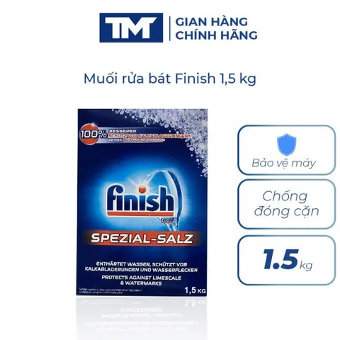 Muối Rửa Chén FINISH 1,2KG - Bảo vệ và Làm mềm nước cho Máy Rửa Bát Bosch, Siemens, Electrolux và Hàng Châu Âu Chính Hãng