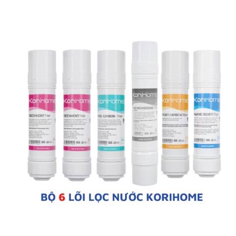 Bộ 6 Lõi Lọc Nước KORIHOME Chính Hãng - Thay Thế Dùng Cho WPK-813, WPK-888-LT, WPK-605, Loại Bỏ Tạp Chất Và Vi Khuẩn