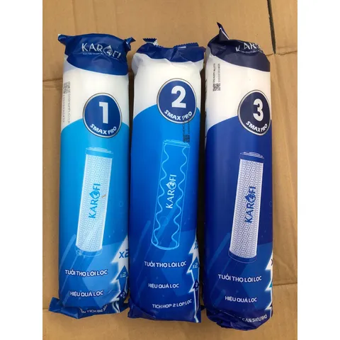 Lõi Lọc Nước RO 1,2,3 KAROFI SMAX PRO - Hàng Chính Hãng Thay Thế Cho Máy Lọc Nước - Hiệu Quả Lọc Cao, Bền Bỉ 12 Tháng